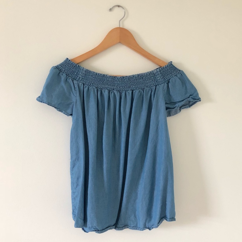 Old Navy Off Shoulder Chambray Top